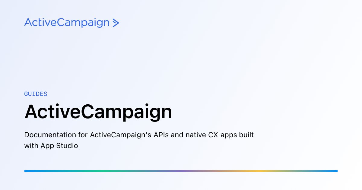 ActiveCampaign Developer Documentation image