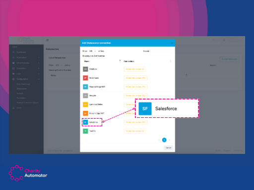 Charity Automator Data Warehouse Supports Salesforce as a Data Source image