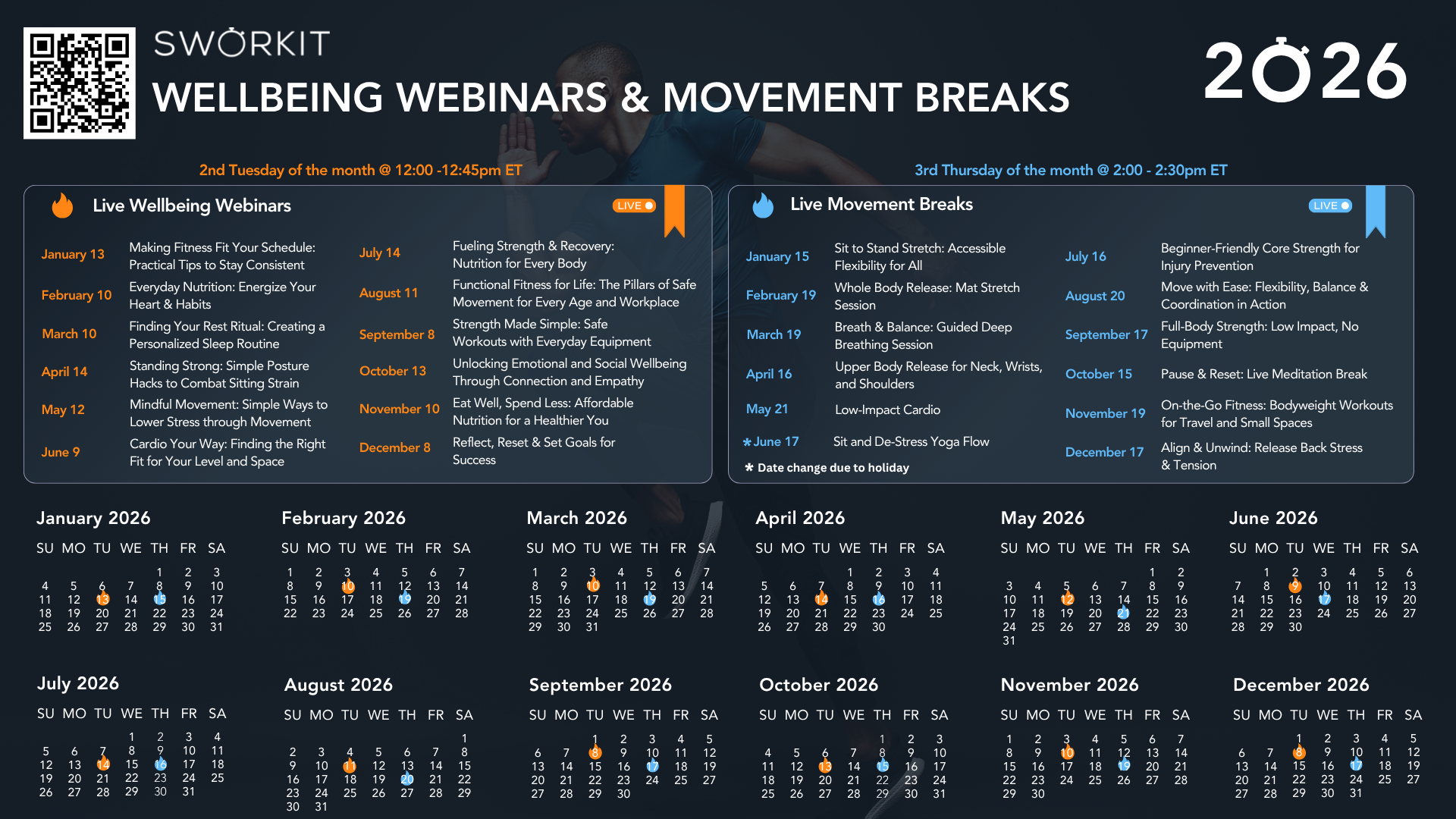 2026 Sworkit Wellbeing Webinars & Movement Breaks  image