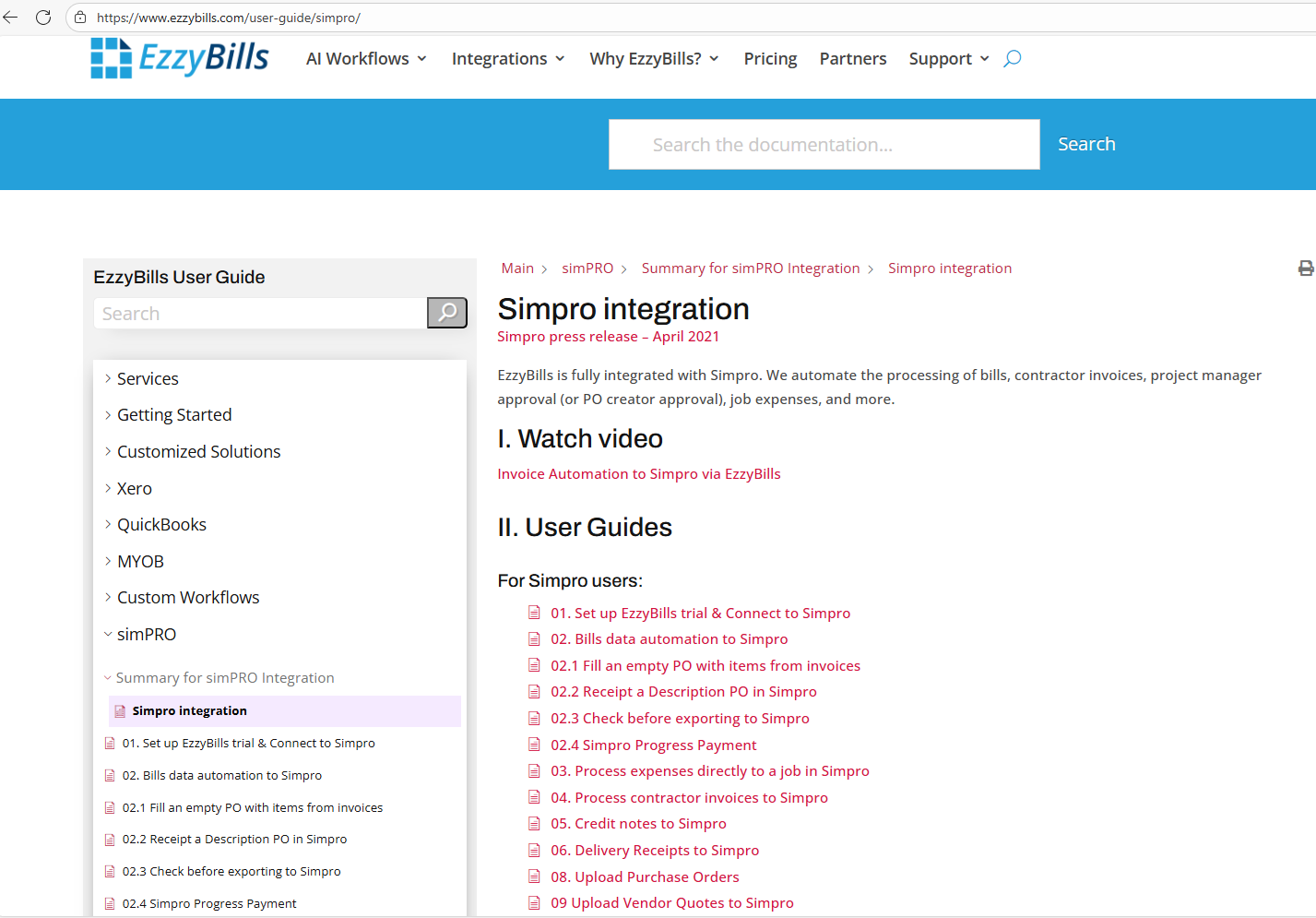 EzzyBills and Simpro Integration Guide image