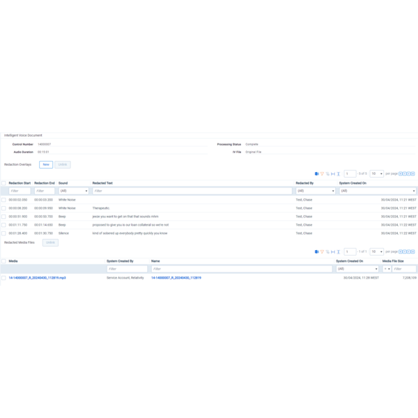 Redaction Overlays List