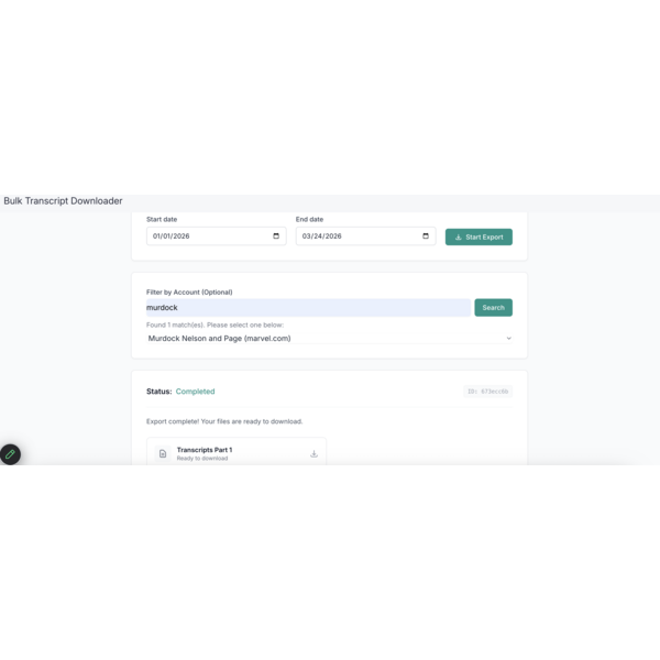 Transcripts ready for download