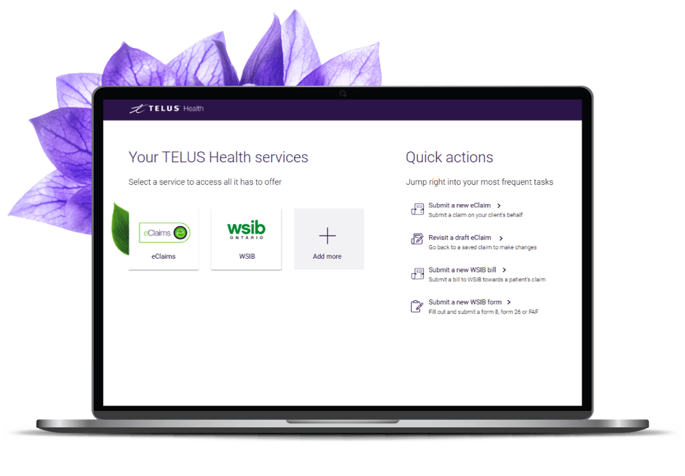 Telus eClaims Registration image