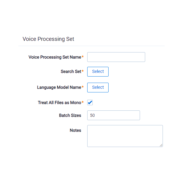 Voice Processing Set Window