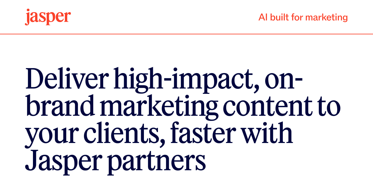 Jasper Solutions Partner Program image