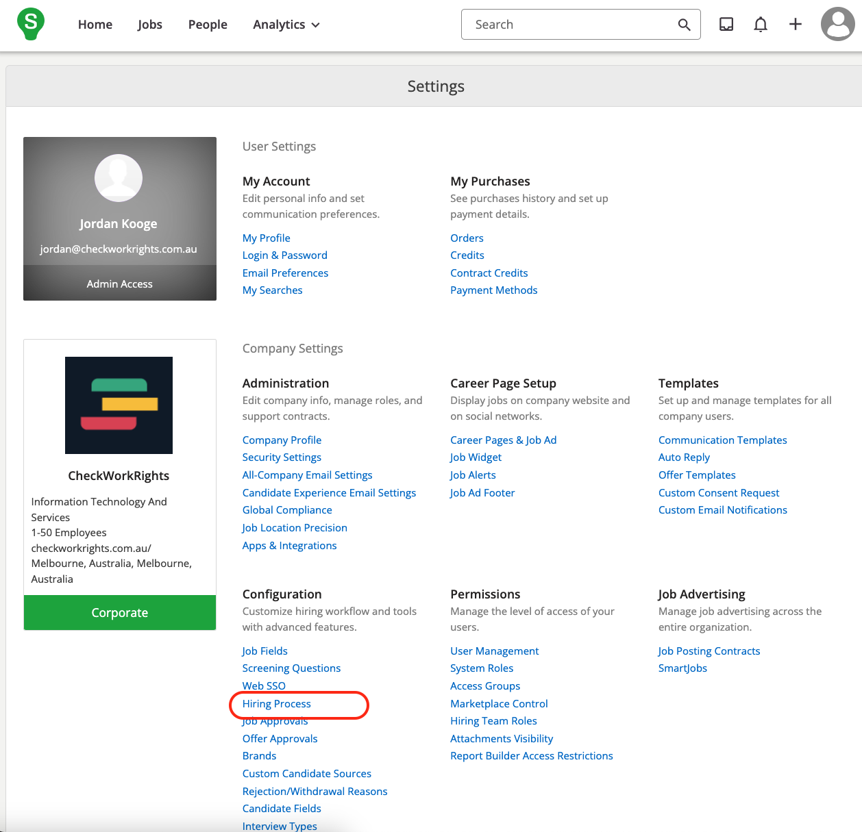 Step Two: Automating CheckWorkRights Through a Hiring Process image