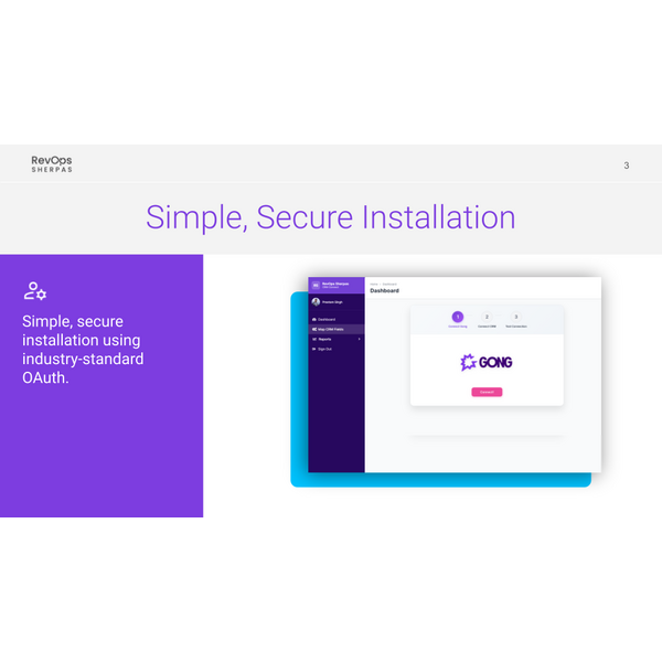 Zoho CRM and Gong connection using OAuth authentication and least-privilege access