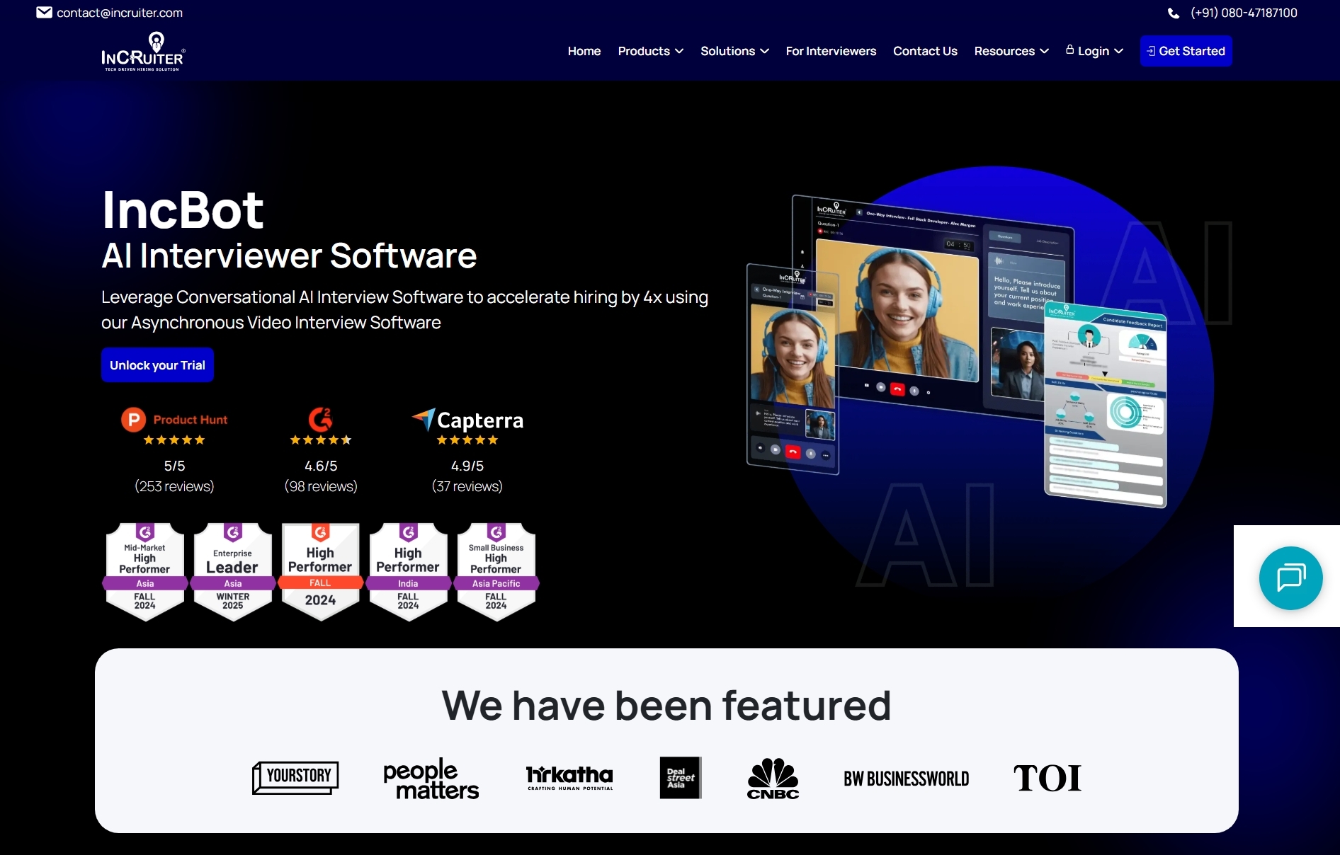 Incruiter AI Interview Platform- Brochure image