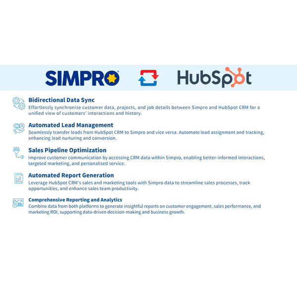 Simpro and HubSpot Integration: Enhancing Lead Management, Sales, and Reporting
