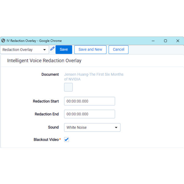 Redaction Video Blackout Option