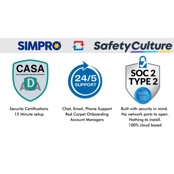 Simpro and SafetyCulture Integration: Secure, Scalable, and Support-Driven Solutions for Your Business
