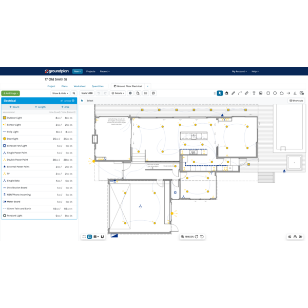 Quantify your Simpro materials directly on the plan.