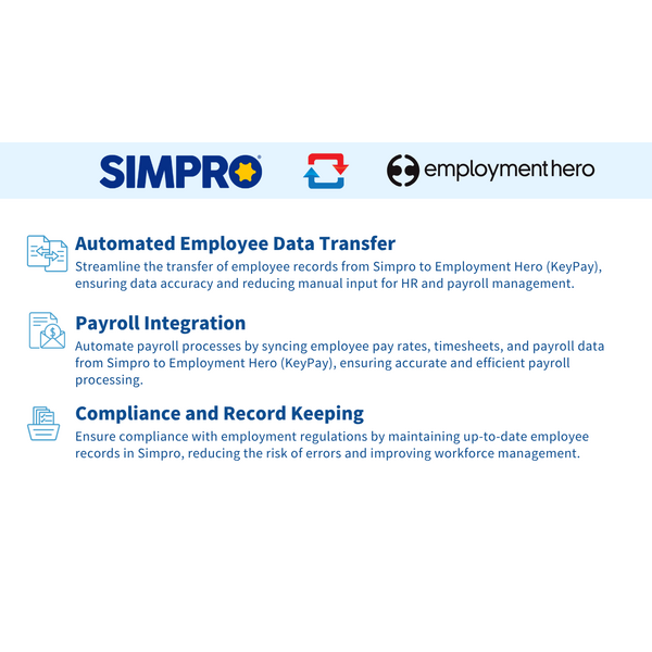 Simplifying HR and Payroll with Simpro and Employment Hero Integration