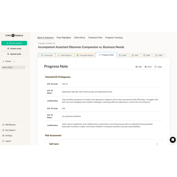 Progress Notes with ICD-10 codes and justification to meet insurance requirements