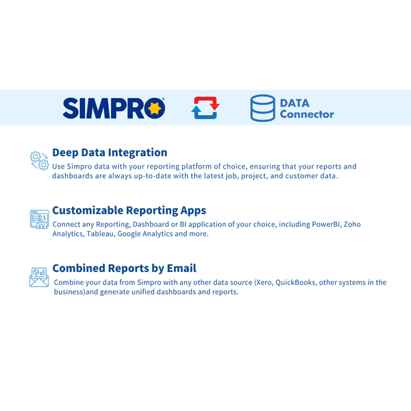 Simpro Data Connector: Seamless Integration with Reporting and BI Tools for Customizable Dashboards