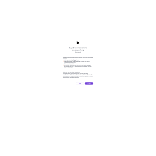 BuyerExperience gong OAuth process