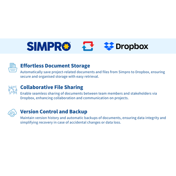 Simpro and Dropbox Integration: Effortless Document Storage, Collaborative Sharing, and Version Control