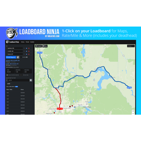 1 Click on your Load board for Maps, RPM & More