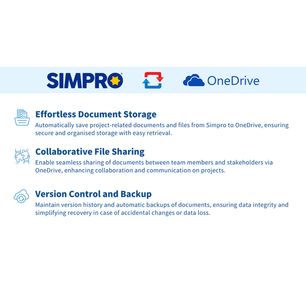 Simpro & OneDrive: Streamlined Document Storage, Collaboration, and Backup
