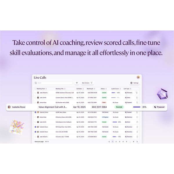 Take control of AI coaching, review scorecards, fine-tune skill evaluations and manage it effortlessly in one place.