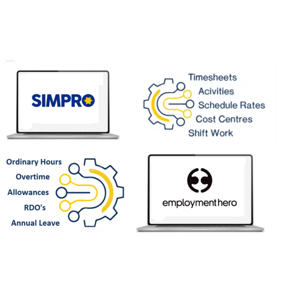 Simpro Timesheets data mapped to Employment Hero Payroll by Solvere