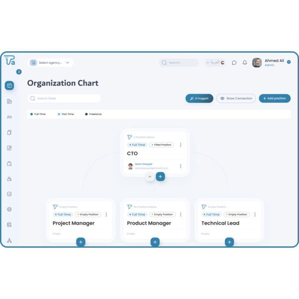 TalentinoAI provides planning the organization workforce with AI, to ensure the right number of people with the right skills in the right roles at the right time to meet business objectives, preventing both understaffing and overstaffing. With AI forecasting future needs, analyzing current talent, identifying gaps, and developing strategies to align the workforce with company goals, supporting growth and efficiency. 