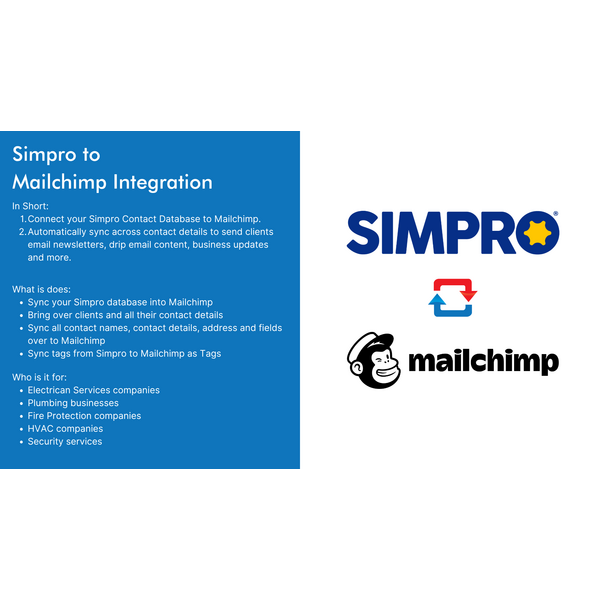 Simpro to Mailchimp Integration: Automate Client Sync for Email Campaigns and Updates
