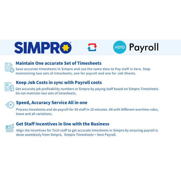 Simpro and Xero Payroll Integration: Streamlining Timesheets, Job Costs, and Payroll Processing