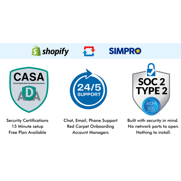 Shopify and Simpro Integration: Secure, Supported, and Seamless