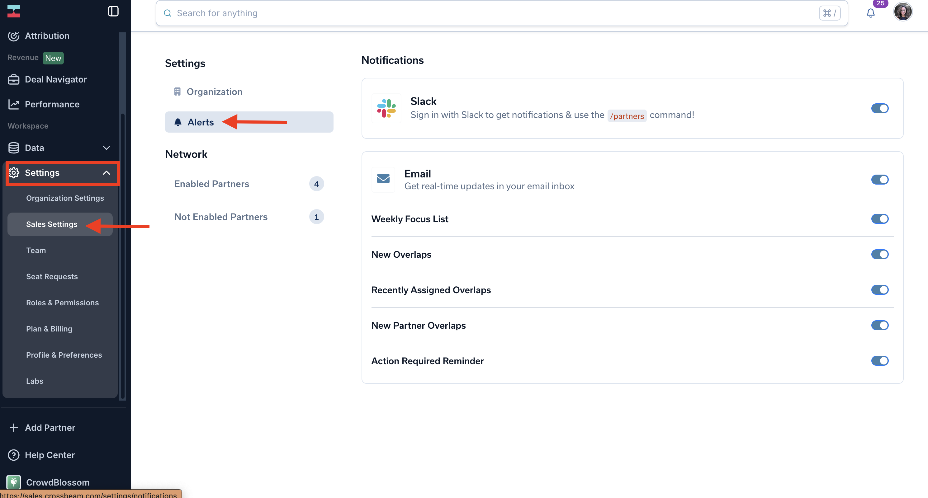Slack App for Crossbeam for Sales teams image